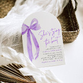 Lila Bow Sie bindet das Brautparty des Knotens Einladung