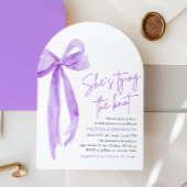 Lila Bow Sie bindet das Brautparty des Knotens Einladung