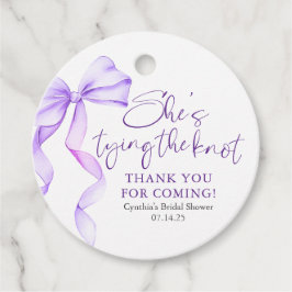 Lila Bow Sie bindet das Brautparty des Knotens Geschenkanhänger