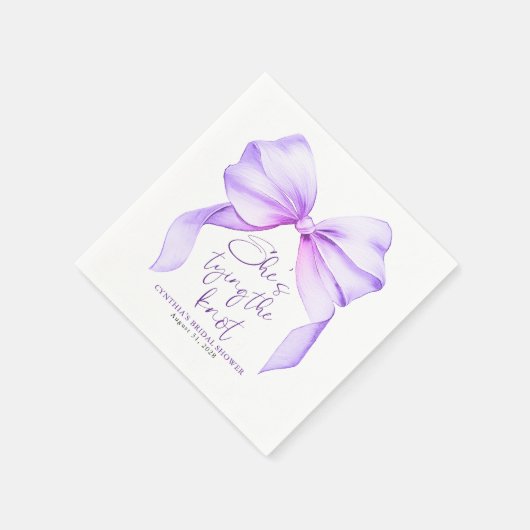 Lila Bow Sie bindet das Brautparty des Knotens Serviette (Ecke)