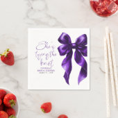 Lila Bow Sie bindet das Brautparty des Knotens Serviette (Beispiel)