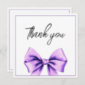 Lila Bow Sweet 16 Geburtstag Dankeskarte (Vorne/Hinten)