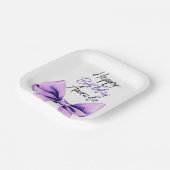 Lila Bow Sweet 16 Geburtstag Pappteller (Gewinkelt)