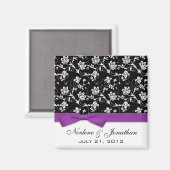 Lila Bow Wedding Blume Magnet (Vorderseite/Rückseite)