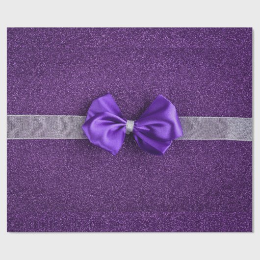 Lila Bow Wrapping-Papier Geschenkpapier (Flach)