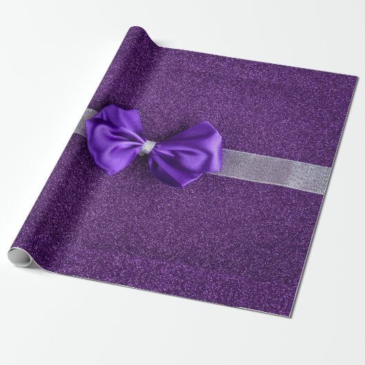 Lila Bow Wrapping-Papier Geschenkpapier (Ungerollt)