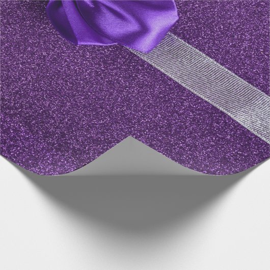 Lila Bow Wrapping-Papier Geschenkpapier (Ecke)
