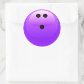 Lila Bowling Runder Aufkleber (Tasche)
