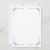 Lila Bows Baby Foto Geburtskarte Ankündigung (Rückseite)