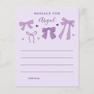 Lila Bows Girl Birthday Time Capsul Message