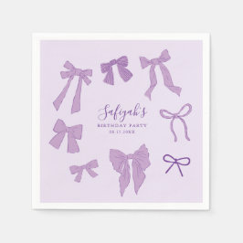 Lila Bows Whimsical Birthday Party Serviette