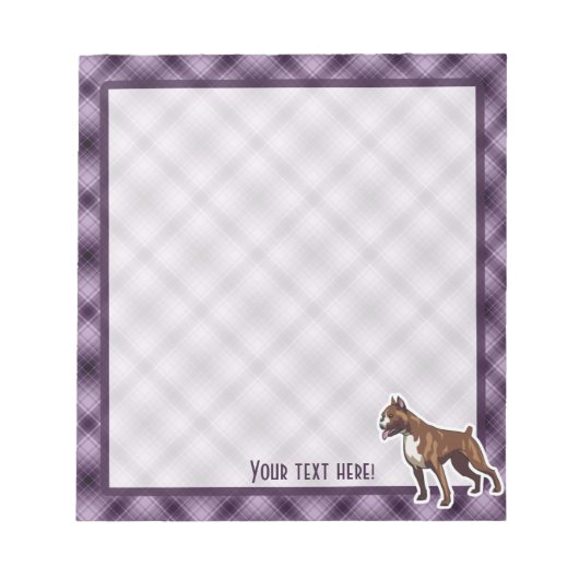 Lila Boxer Notizblock (Vorderseite)