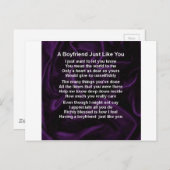 Lila - Boyfriend Poem Postkarte (Vorne/Hinten)