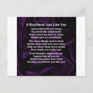 Lila - Boyfriend Poem Postkarte