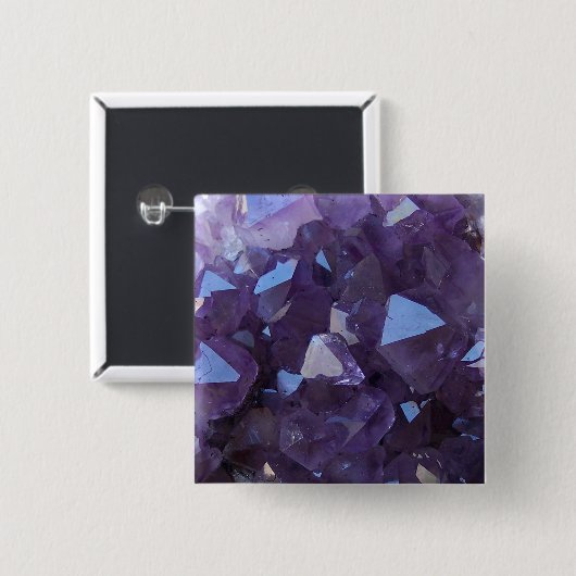 Lila brasilianisches Quartz-Amethyst-Foto Button (Vorne & Hinten)