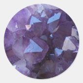 Lila brasilianisches Quartz-Amethyst-Foto Runder Aufkleber (Vorderseite)