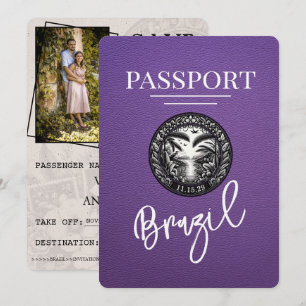 Lila Brasilien-Pass Save the Date