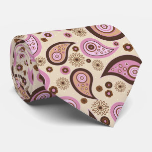 Lila braun beige elegantes vintage Paisleymuster Krawatte