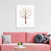 Lila Braun-Fingerabdruck-Tree-Hochzeit Leinwanddruck (Insitu (Wohnzimmer))