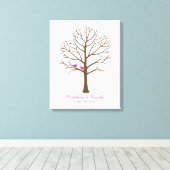 Lila Braun-Fingerabdruck-Tree-Hochzeit Leinwanddruck (Insitu (Holzboden))