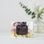 Lila-braun-Smok-Staub-Abstrakt-Monogramm Visitenkarte (Stehend Vorderseite)