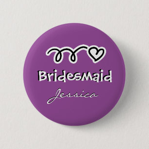 Lila Bräunungsknöpfe personalisierter Name Button