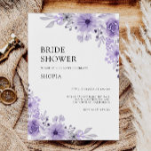 Lila Brautdusche Einladung