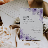 Lila Brautdusche Einladung