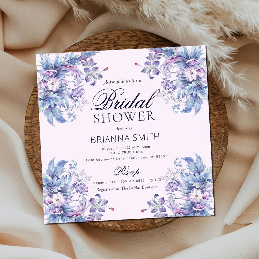 Lila Brautdusche Einladung