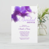 Lila Brautdusche Einladung (Stehend Vorderseite)