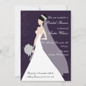 lila Brautdusche Einladung (Vorderseite)