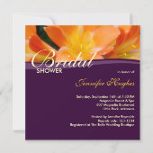 Lila Brautdusche Einladung (Vorderseite)