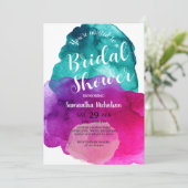 Lila Brautdusche Einladung (Stehend Vorderseite)