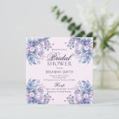 Lila Brautdusche Einladung (Stehend Vorderseite)