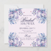 Lila Brautdusche Einladung (Vorderseite)