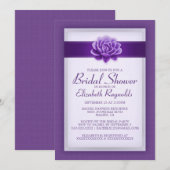Lila Brautdusche Einladungen (Vorne/Hinten)