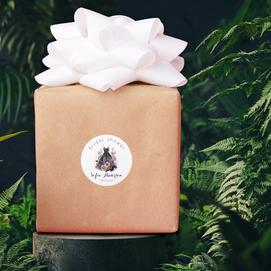 Lila Brautkleid Klassische Rundkleber Runder Aufkleber