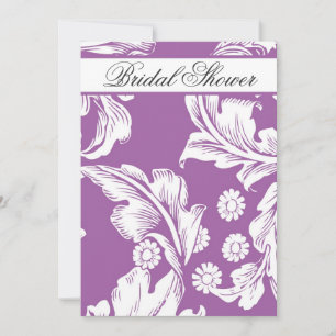 lila Brautparty aus Damast lädt ein Einladung