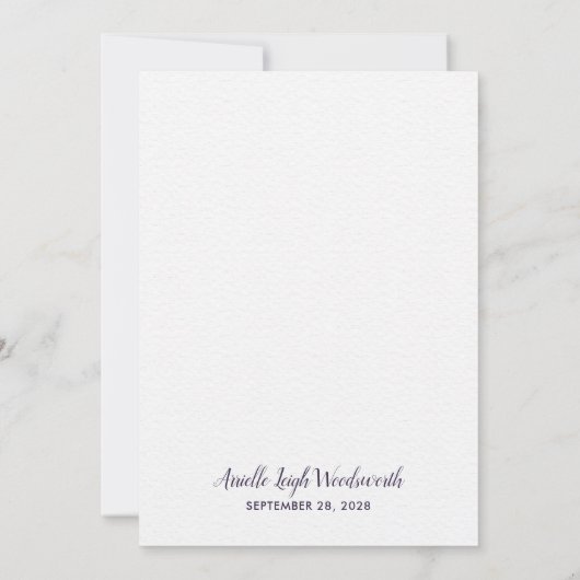 Lila Brautparty aus Silber Einladung (Rückseite)