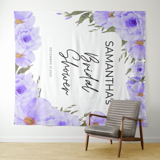 Lila Brautparty Blume Tapestry Wandteppich (Beispiel (Horizontal))