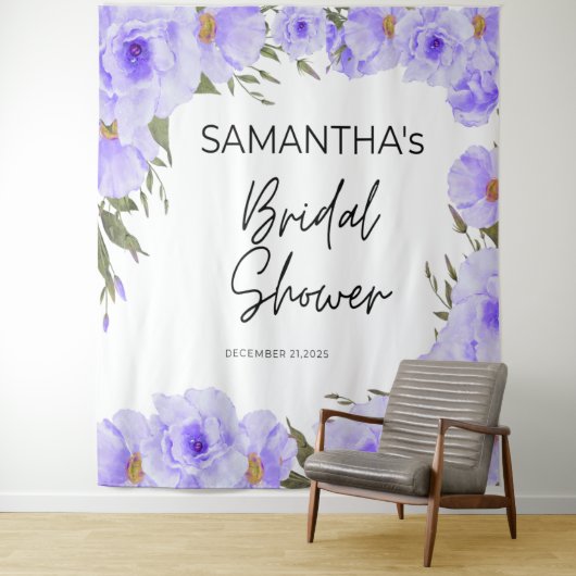 Lila Brautparty Blume Tapestry Wandteppich (Beispiel)