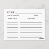 Lila Brautparty Blumenviolett Rezept Postkarte (Rückseite)