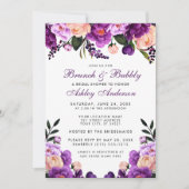 Lila Brautparty Brunch Einladung (Vorderseite)