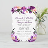 Lila Brautparty Brunch Einladung B (Stehend Vorderseite)