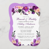 Lila Brautparty Brunch Einladung BV (Vorne/Hinten)