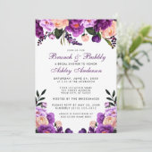 Lila Brautparty Brunch Einladung V (Stehend Vorderseite)