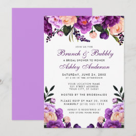 Lila Brautparty Brunch Einladung V