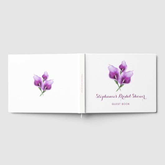 Lila Brautparty Calla Lily Floral Gästebuch (Voll)