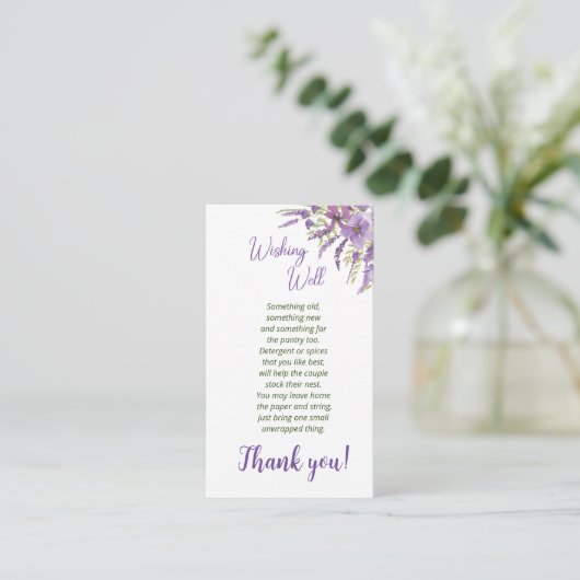 Lila Brautparty, das gut verpackt werden möchte Begleitkarte (Stehend Vorderseite)