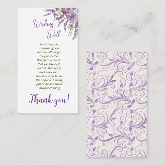 Lila Brautparty, das gut verpackt werden möchte Begleitkarte (Vorne/Hinten)